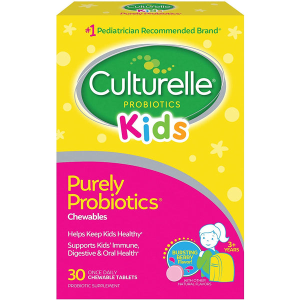 Culturelle Probiotics Kids Purely Probiotics Chewables Probiotic Supplement | 30 Once Daily Chewable Tablets