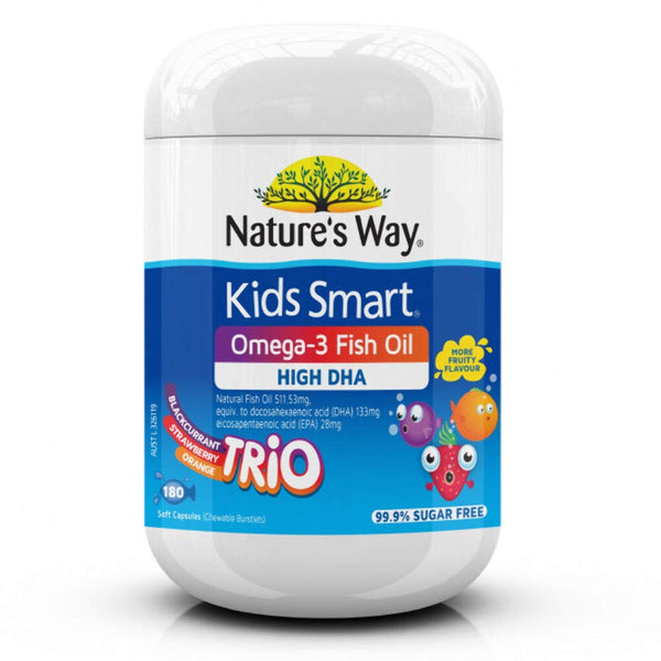 Nature s Way Kids Smart Omega 3 Fish Oil High DHA Trio 180 Soft