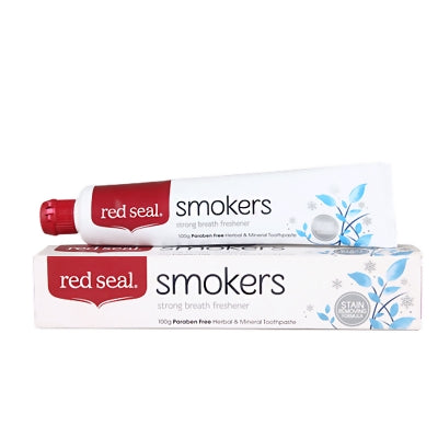 Red Seal Smokers Strong Breath Freshener Paraben Free Herbal & Mineral Toothpaste | 100g